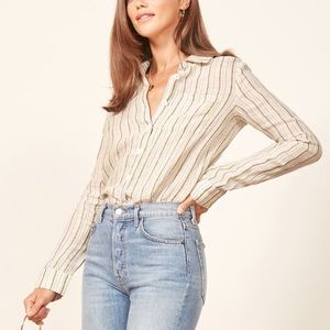 Reformation Pasofino striped blouse